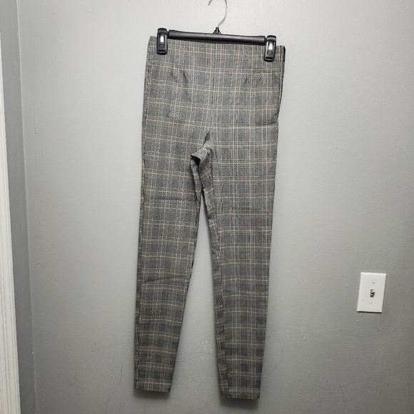 Zara women's plaid legging size M gray new with tags office carrier prep… - Picture 1 of 7